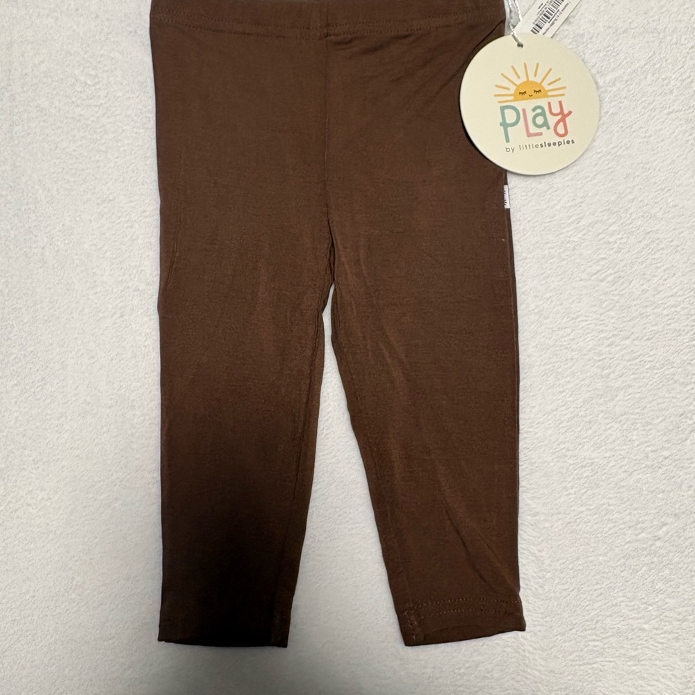 Little Sleepies Mocha Solid Leggings 6-12M NWT Bamboo